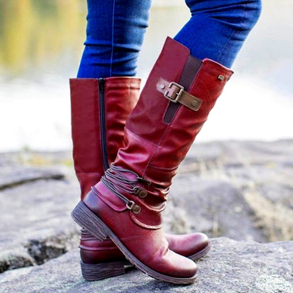 Nivtt Shoes - Brand New Women's Waterproof Wine Colored Boots Size 8 (Nivtt)